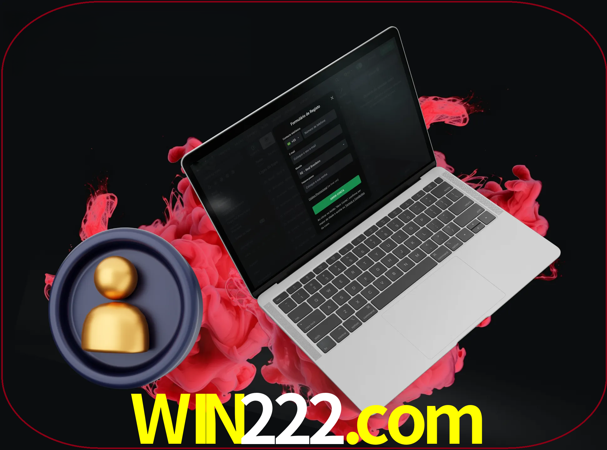 No cabeçalho do site win222, clique no botão que o levará a um formulário especial onde terá de introduzir as suas informações actuais.
