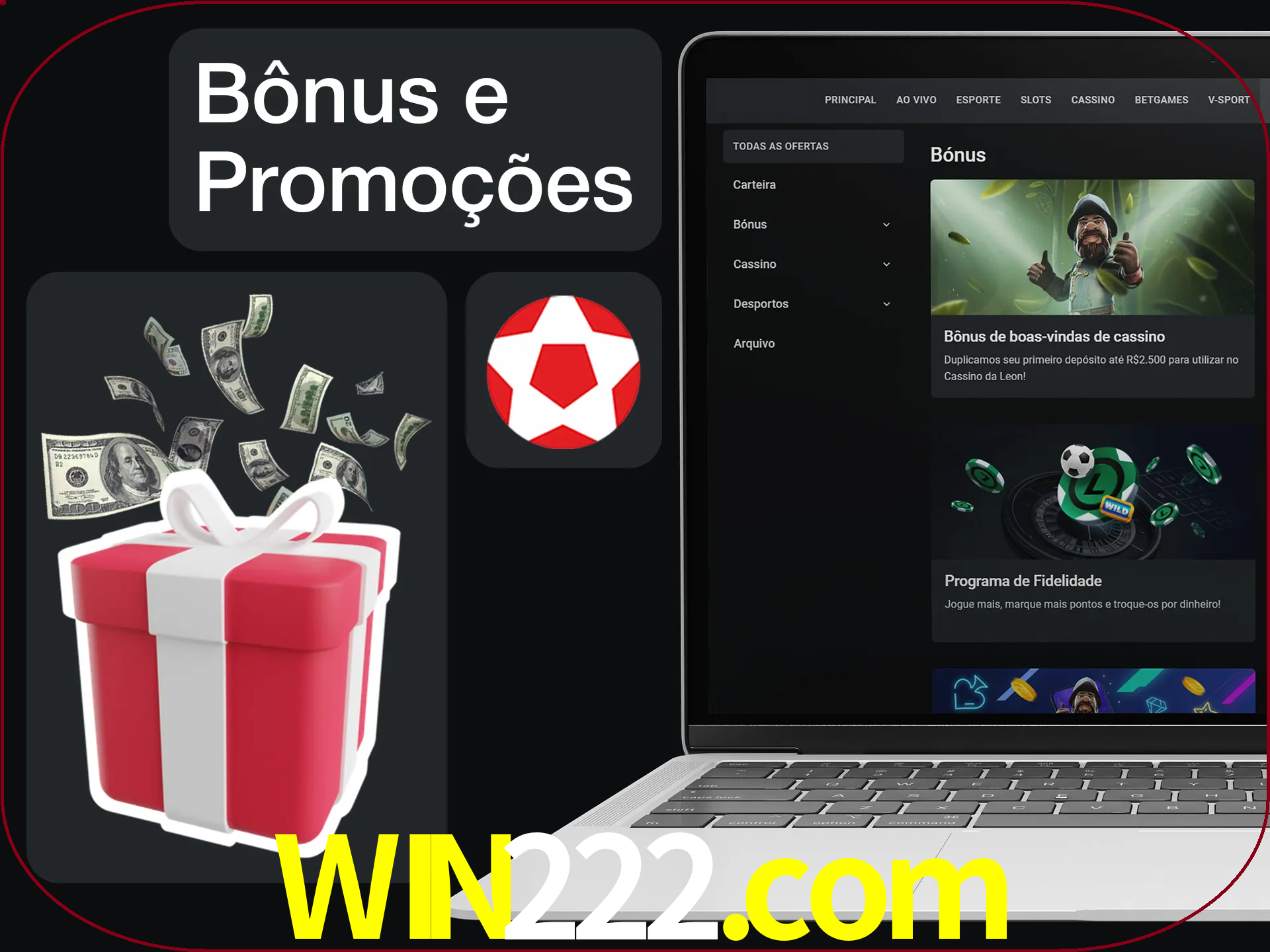 Verifique se há novos bônus e promoções.