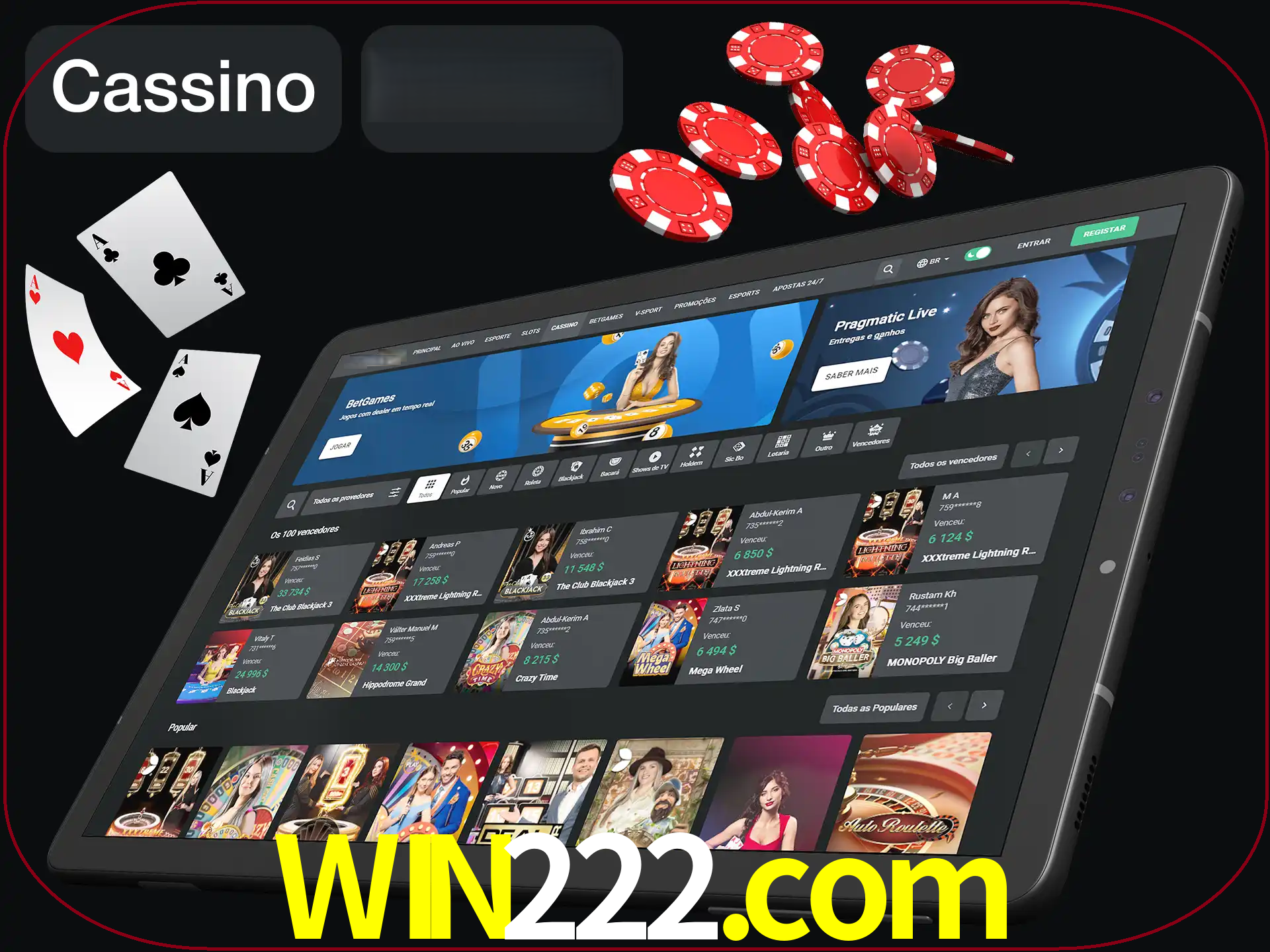 Jogue vários jogos de cassino em nosso cassino.