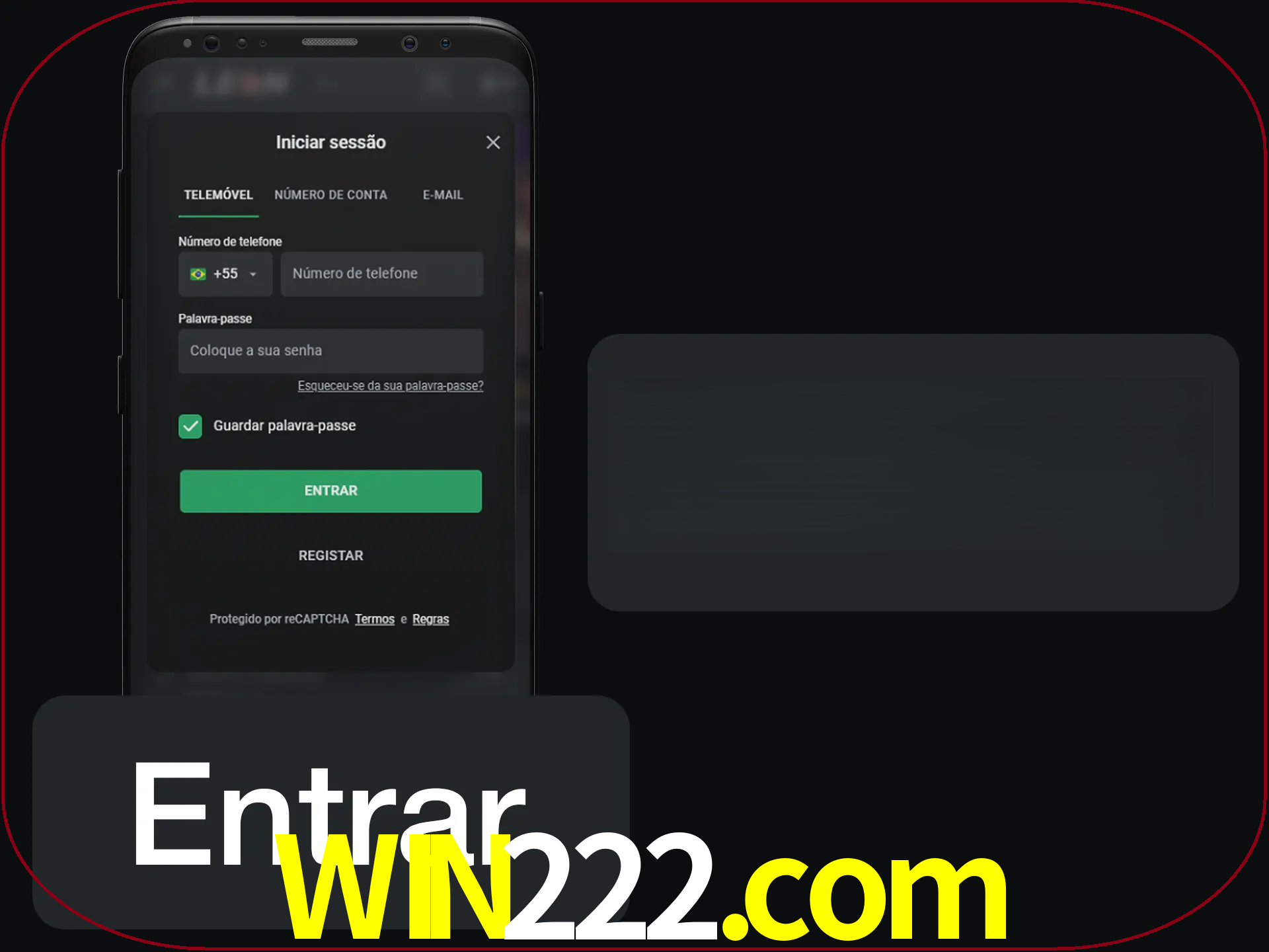 Faça o login para começar a apostar e jogar no cassino.