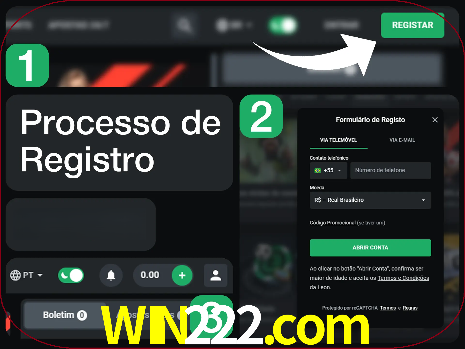 O processo de registro na LeonBet é simples.